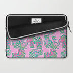Elephant Block Print in Pink and Green Laptop Sleeve Gallery Image 2