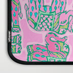 Elephant Block Print in Pink and Green Laptop Sleeve Gallery Image 3