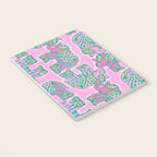 Elephant Block Print in Pink and Green Notebook Gallery Image 3