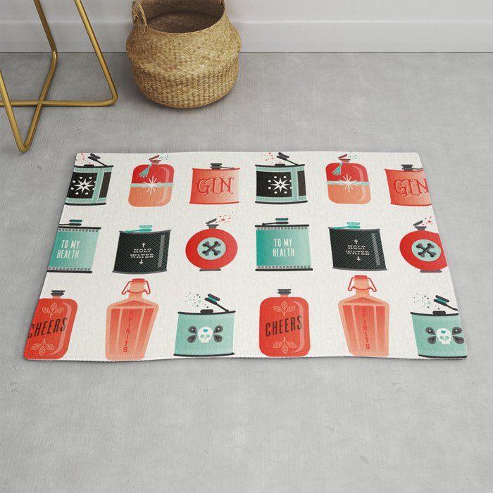 Flask Collection - Red & Turquoise Palette Rug Gallery Image 1