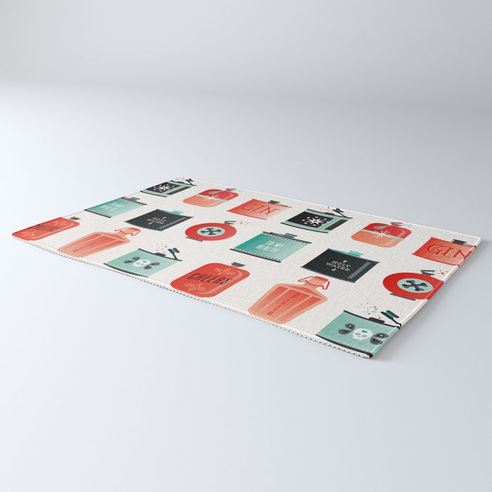 Flask Collection - Red & Turquoise Palette Rug Gallery Image 3