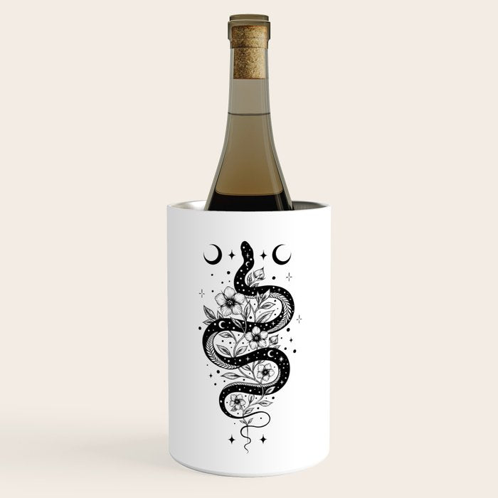 Serpent Spell -Black and White Wine Chiller Gallery Image 1