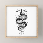 Serpent Spell -Black and White Mini Art Print Gallery Image 1