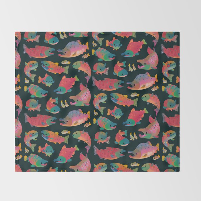 Salmon day Throw Blanket Gallery Image 2