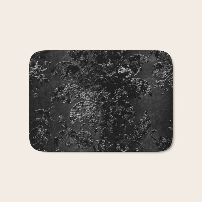 Embossed Black Velvet 09 Bath Mat Gallery Image 1