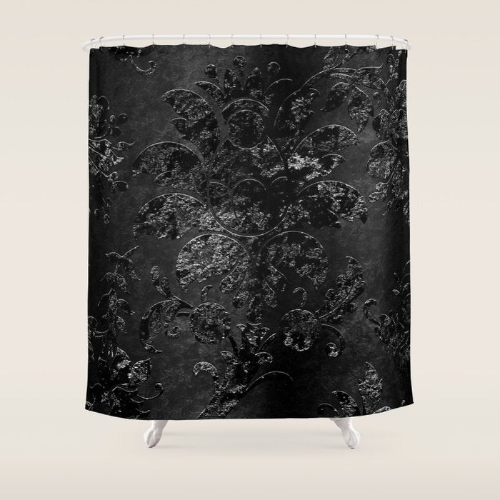 Embossed Black Velvet 09 Shower Curtain Gallery Image 1