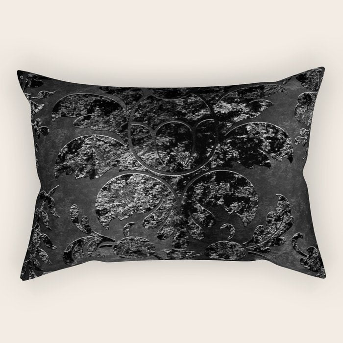 Embossed Black Velvet 09 Rectangular Pillow Gallery Image 1