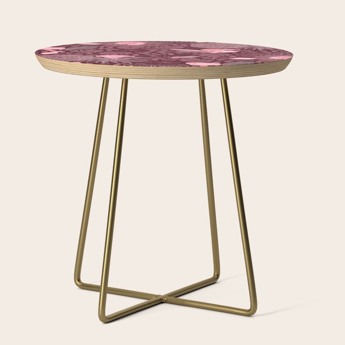 Forest Full of Wild Mushrooms in Burgundy & Peach Side Table Gallery Image 1