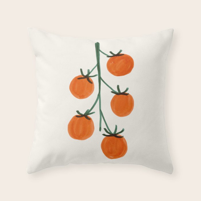 Vine Tomatoes Throw Pillow Gallery Image 1