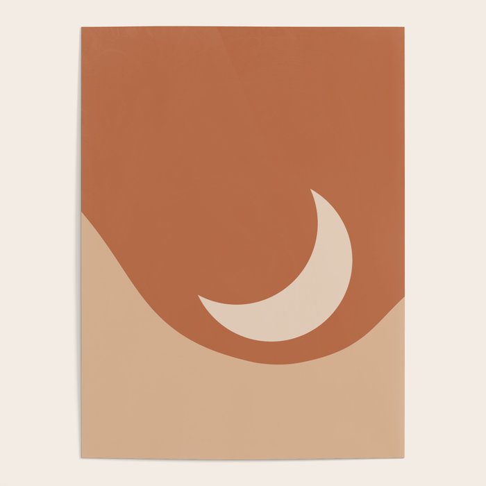 Moonrise Minimalism - Orange Poster Gallery Image 1