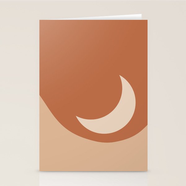 Moonrise Minimalism - Orange Stationery Card Gallery Image 1