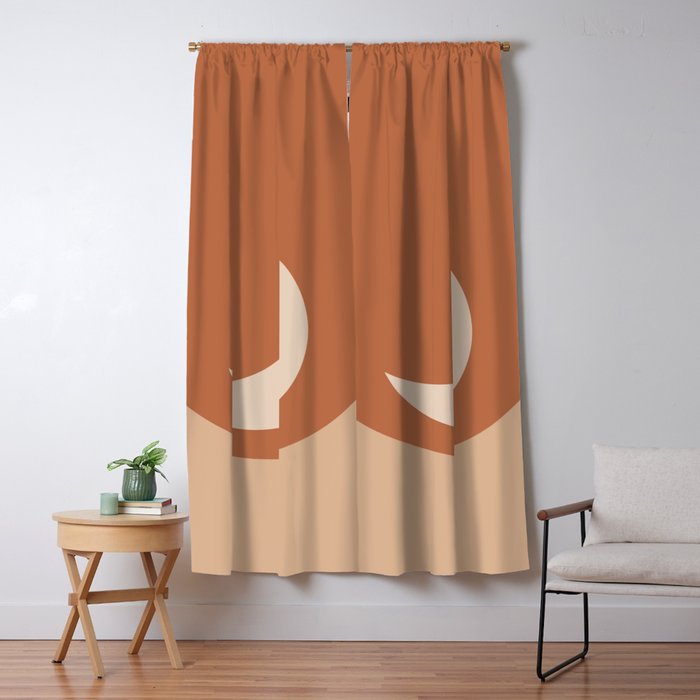 Moonrise Minimalism - Orange Window Curtain Gallery Image 5