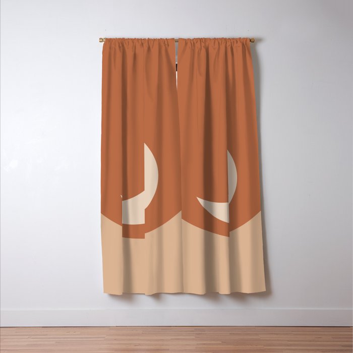 Moonrise Minimalism - Orange Window Curtain Gallery Image 3