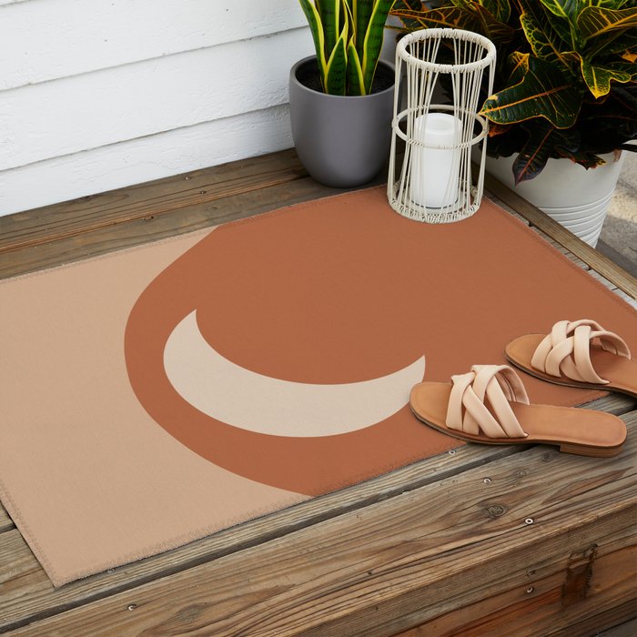 Moonrise Minimalism - Orange Outdoor Rug Gallery Image 2