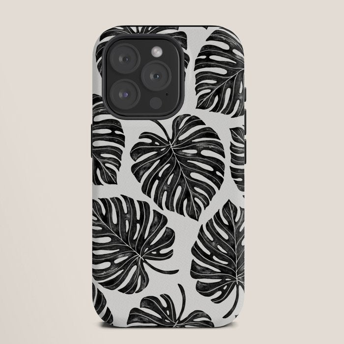 Watercolor Palm Leaves Black and White iPhone Case Gallery Image 11