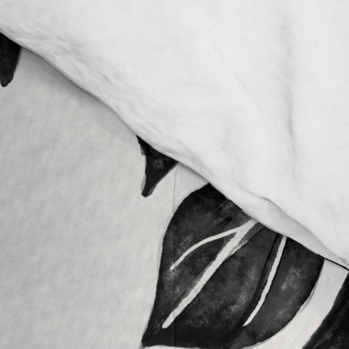 Watercolor Palm Leaves Black and White Comforter Gallery Image 4
