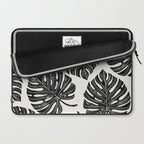 Watercolor Palm Leaves Black and White Laptop Sleeve Gallery Image 2