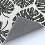 Watercolor Palm Leaves Black and White Rug Gallery Image 4