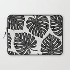 Watercolor Palm Leaves Black and White Laptop Sleeve Gallery Image 1