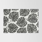 Watercolor Palm Leaves Black and White Rug Gallery Image 2