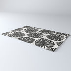 Watercolor Palm Leaves Black and White Rug Gallery Image 3