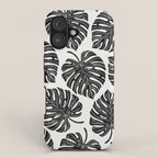 Watercolor Palm Leaves Black and White iPhone Case Gallery Image 1
