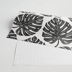 Watercolor Palm Leaves Black and White Wrapping Paper Gallery Image 2