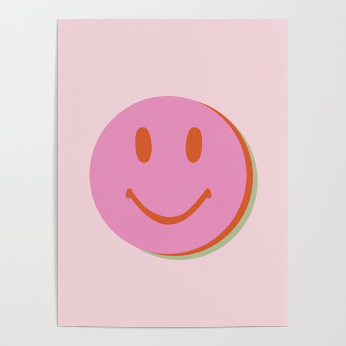70s retro pink smiles pattern  Poster Gallery Image 4