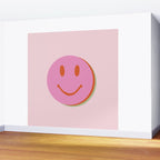 70s retro pink smiles pattern  Wall Mural Gallery Image 2