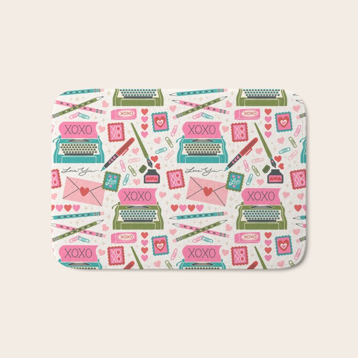 Vintage Mid-Century Stationery Bath Mat Gallery Image 1