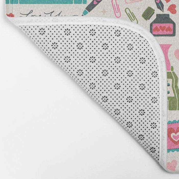 Vintage Mid-Century Stationery Bath Mat Gallery Image 2