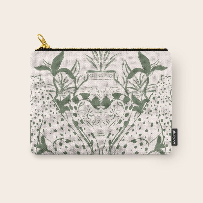 Cheetah Symmetry lines (olive) Carry All Pouch Gallery Image 1
