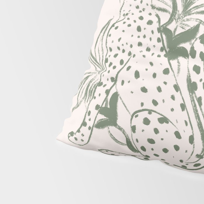 Cheetah Symmetry lines (olive) Pillow Sham Gallery Image 4