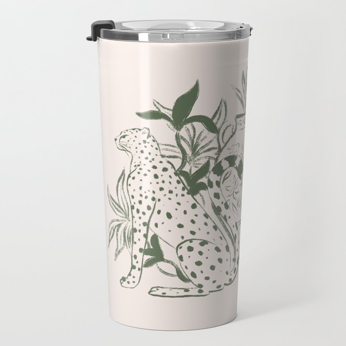 Cheetah Symmetry lines (olive) Travel Mug Gallery Image 3