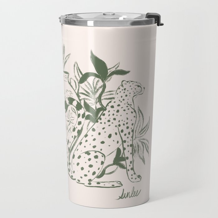 Cheetah Symmetry lines (olive) Travel Mug Gallery Image 2