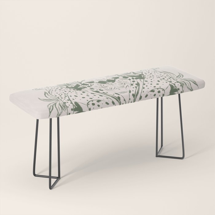 Cheetah Symmetry lines (olive) Bench Gallery Image 1
