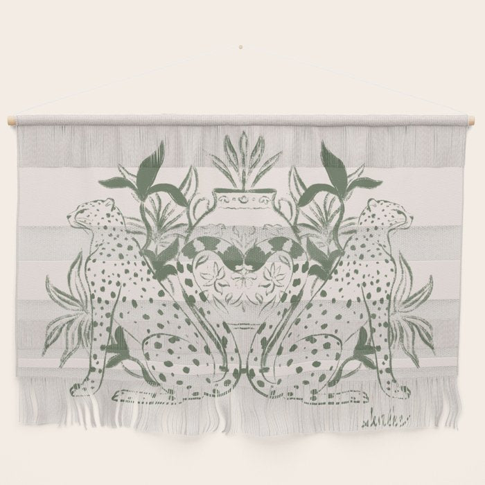 Cheetah Symmetry lines (olive) Wall Hanging Gallery Image 1