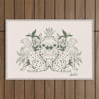 Cheetah Symmetry lines (olive) Outdoor Rug Gallery Image 1