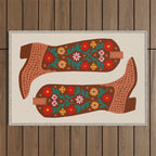 Cowgirl Boots - Bright Multicolor Outdoor Rug Gallery Image 1