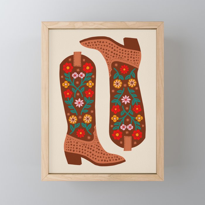 Cowgirl Boots - Bright Multicolor Mini Art Print Gallery Image 1