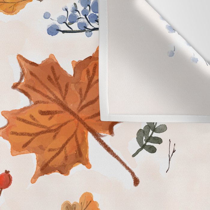 Whimsical Autumn Butterfly with Mushrooms and Leaves Wall Tapestry Gallery Image 3