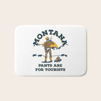 "Montana: Pants Are For Tourists" Funny Retro Cowboy Travel Art Bath Mat Gallery Image 1