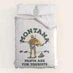 "Montana: Pants Are For Tourists" Funny Retro Cowboy Travel Art Comforter Gallery Image 6