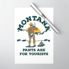 "Montana: Pants Are For Tourists" Funny Retro Cowboy Travel Art Wrapping Paper Gallery Image 1