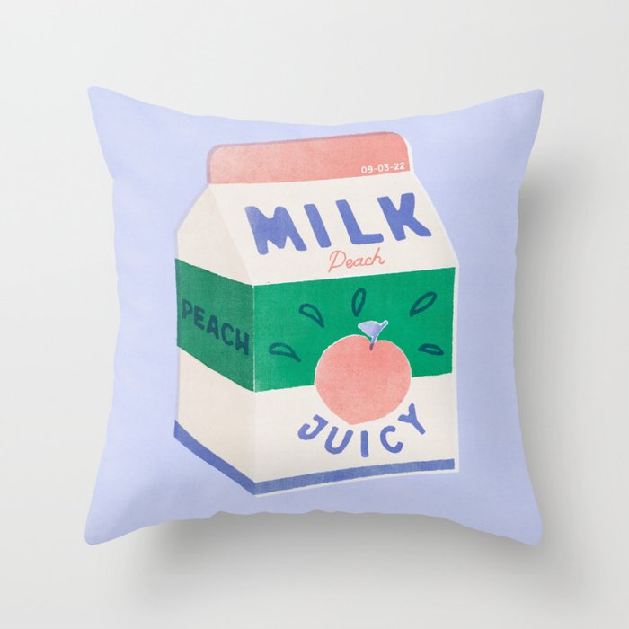 Peach Milk Throw Pillow Gallery Image 6