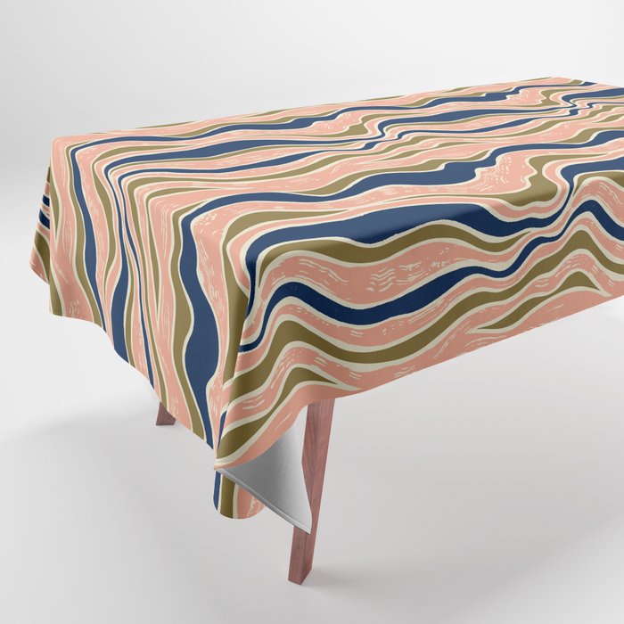 Earthy Rivers Cobalt Tablecloth Gallery Image 1