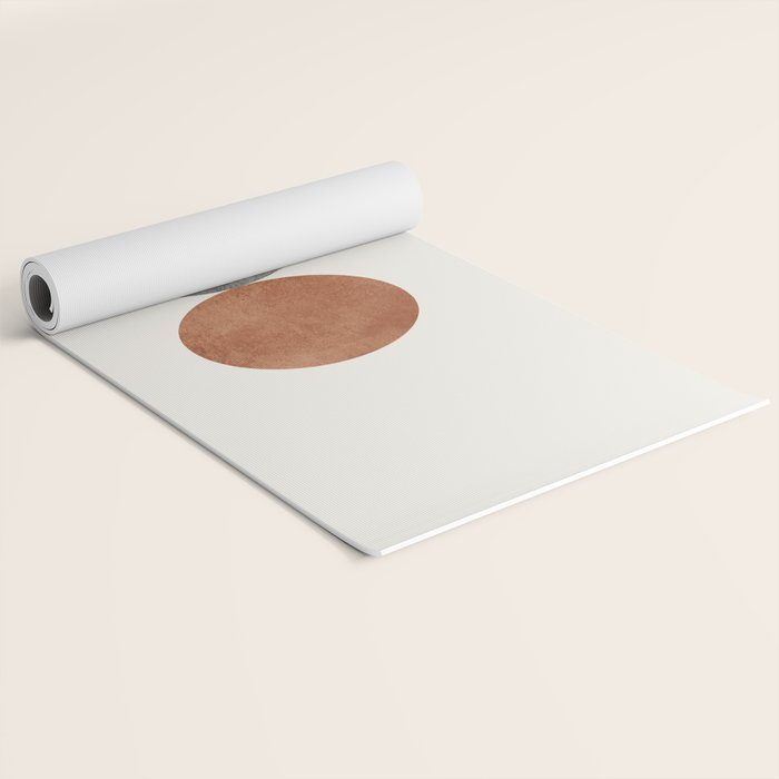 Woodblock Pink Brown Mid century modern Yoga Mat Gallery Image 2