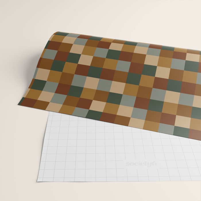 Bold Earthy Checks Pattern - Small VI Wrapping Paper Gallery Image 2