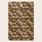 Bold Earthy Checks Pattern - Small VI Cutting Board Gallery Image 1