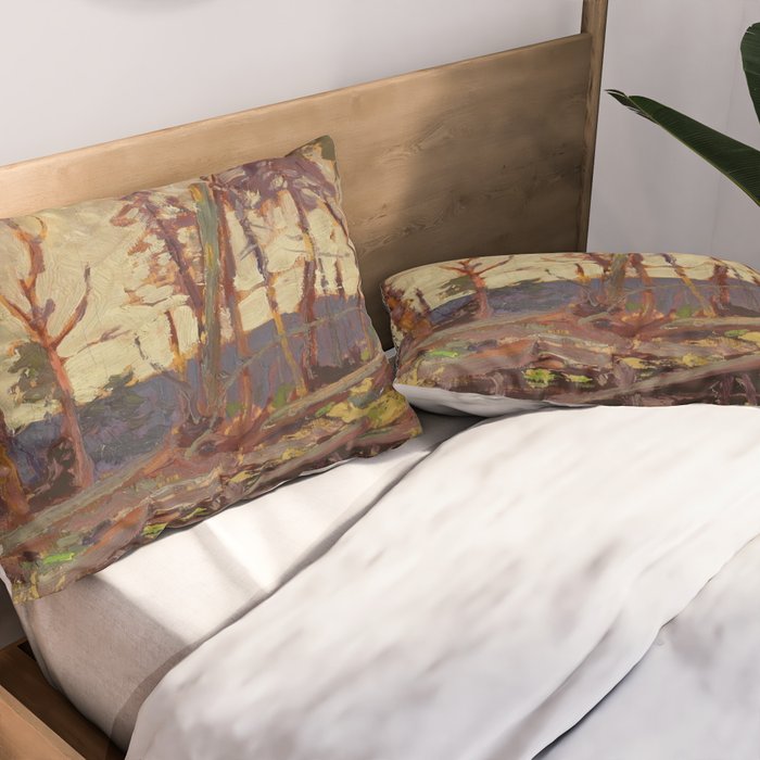 Tom Thomson Burnt Country, Evening 1914 Canadian Landscape Artist Pillow Sham Gallery Image 2